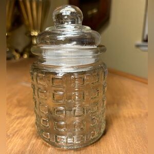 BFL Clear Glass Candy Jar Canister 5" Tall Small Apothecary Jar